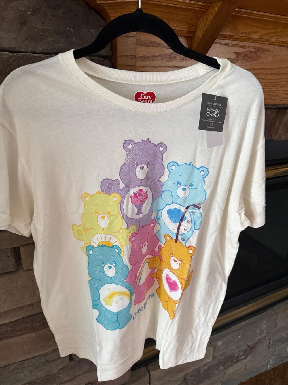 Care Bears 2XL Cream Graphic T-Shirt  80’s Retro Nostalgic NWT